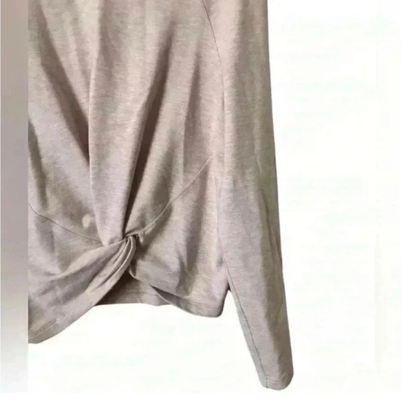 Lululemon Blush Pink Tuck & Gather Pullover Long Sleeve Tie Front Cropped - Picture 8 of 11